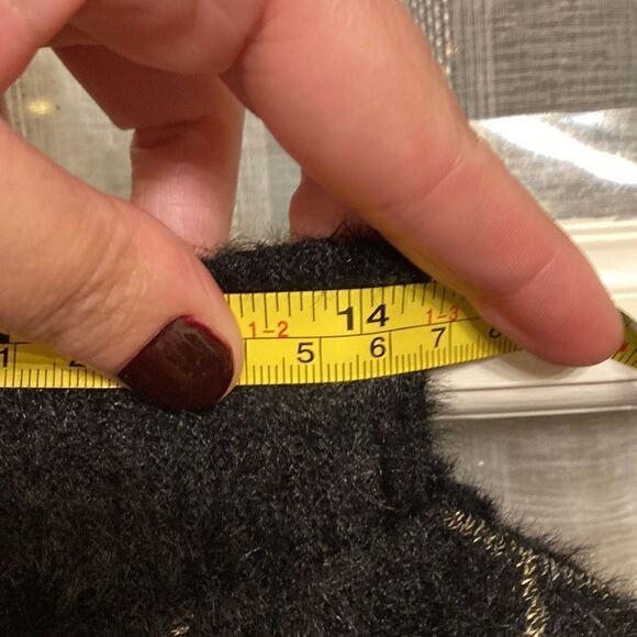 Rihoas Black and Gold Fuzzy Sweater Skirt - Picture 15 of 16